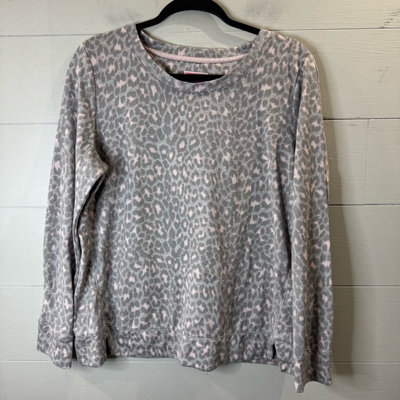kate spade Tops - Kate Spade Women's Cheetah Print Cozy Long Sleeve PJ Top Size Large